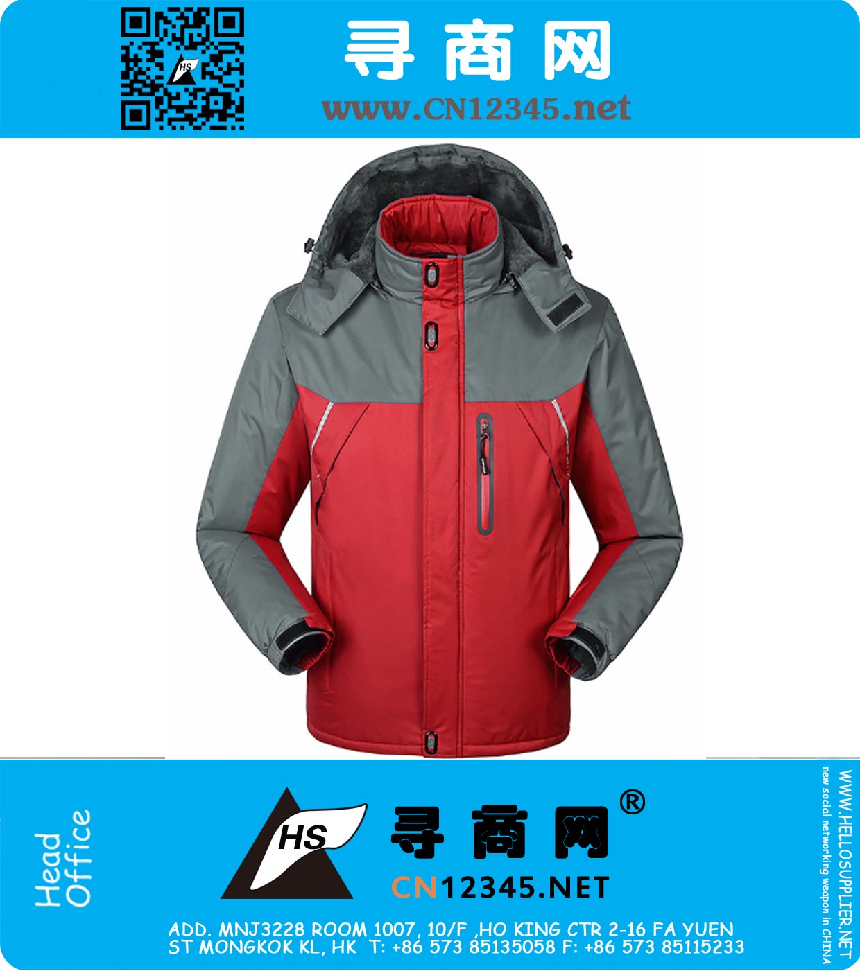 Thick Velvet Down Parka Coat Outdoor Winter Jacket Men