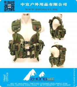 Navy Seals Tactical Vest High Density Nylon Material Vest with Water Bag Woodland Camouflage