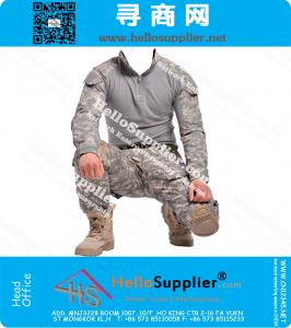 Hombres táctico militar BDU rápido Caza pantalones de asalto y camisa con rodilleras, Guerra Airsoft Paintball Lucha contra Traje Uniforme