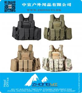 Tactical Vest Airsoft Paintball Combate Vest Revista W Bolsa Utility Bag Releasable Armadura portador CP, ACU, Verde