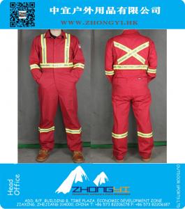 Tactical Vest Herren 100% Baumwolle Reflektierende Arbeitsschutzanzüge Kleidung Langarm-Sicherheits-Schutz größere Größe One Piece Uniform