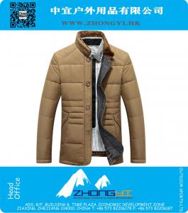 Homens Inverno Duck Jacket Baixo Baixo Brasão Outdoor Masculino Casual gola Outwear Neve Jaquetas Solid Color Patchwork roupa