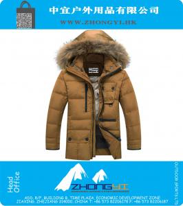 Mens down jacket winter jacket men real fur hooded down outdoor jacket male parkas outwear